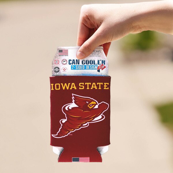 Punching Cy Iowa State Cardinal and Gold Can Cooler 12-ounce cardinal side